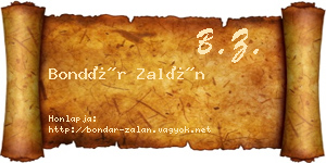 Bondár Zalán névjegykártya