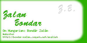 zalan bondar business card