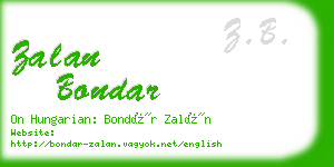 zalan bondar business card